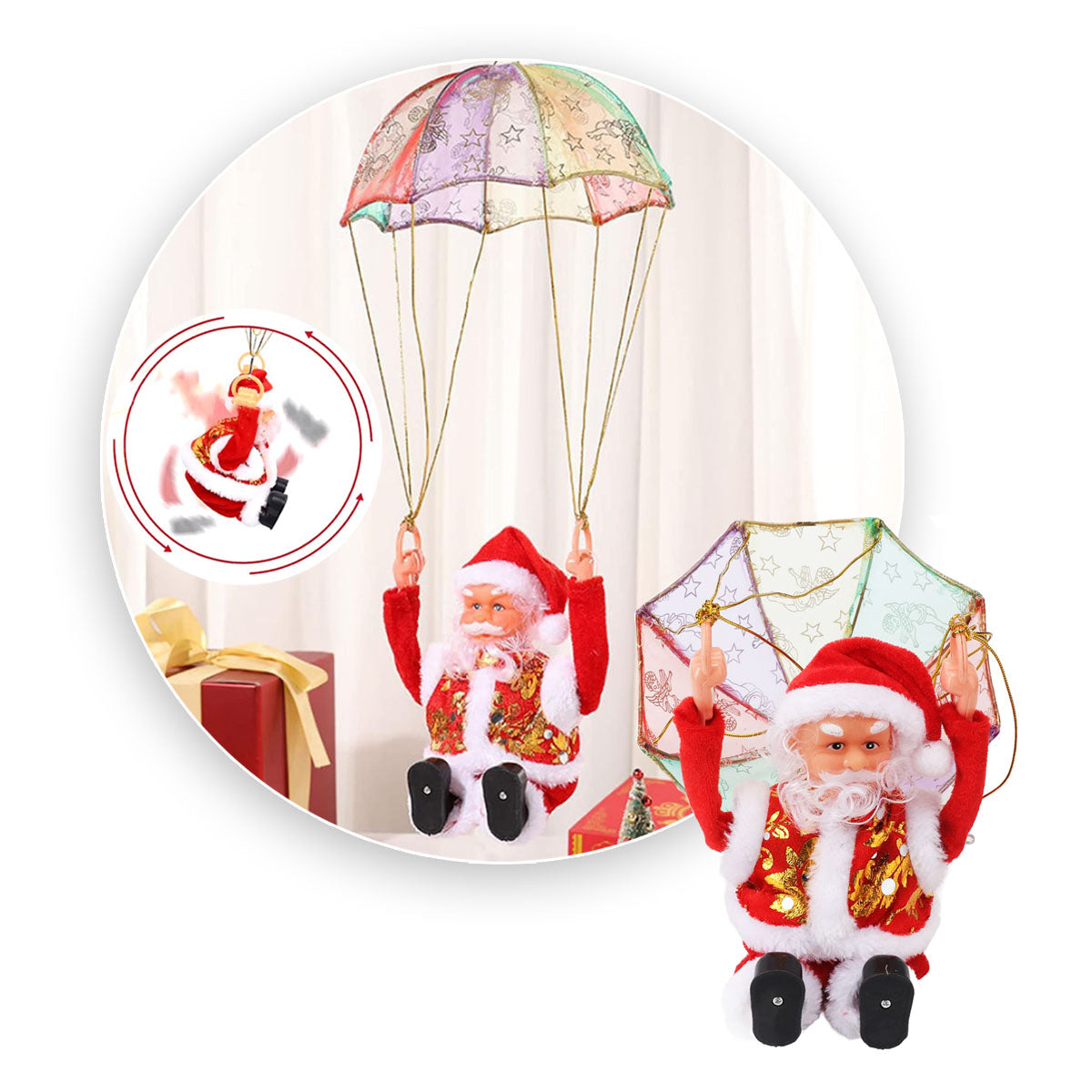 Papa Noel Paracaidas Giratorio