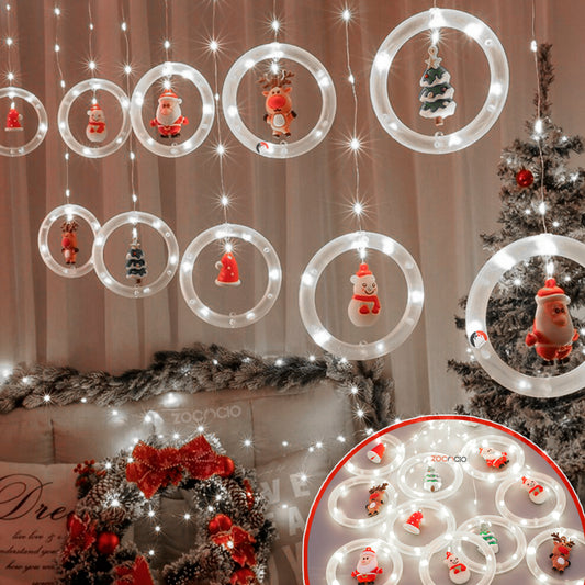 Cortina De Aros Con Figuras Navidenas