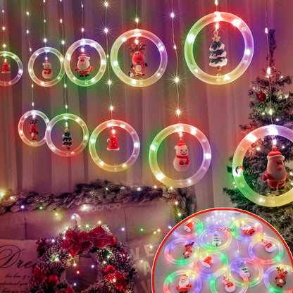 Cortina De Aros Con Figuras Navidenas