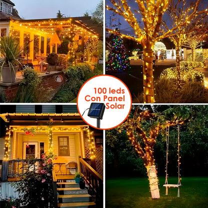 Luces Navidad Energía Solar Prem 100 Led
