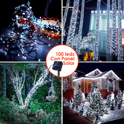 Luces Navidad Energía Solar Prem 100 Led