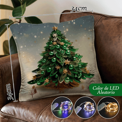 Set Fundas Navidenas X4 Con Luces