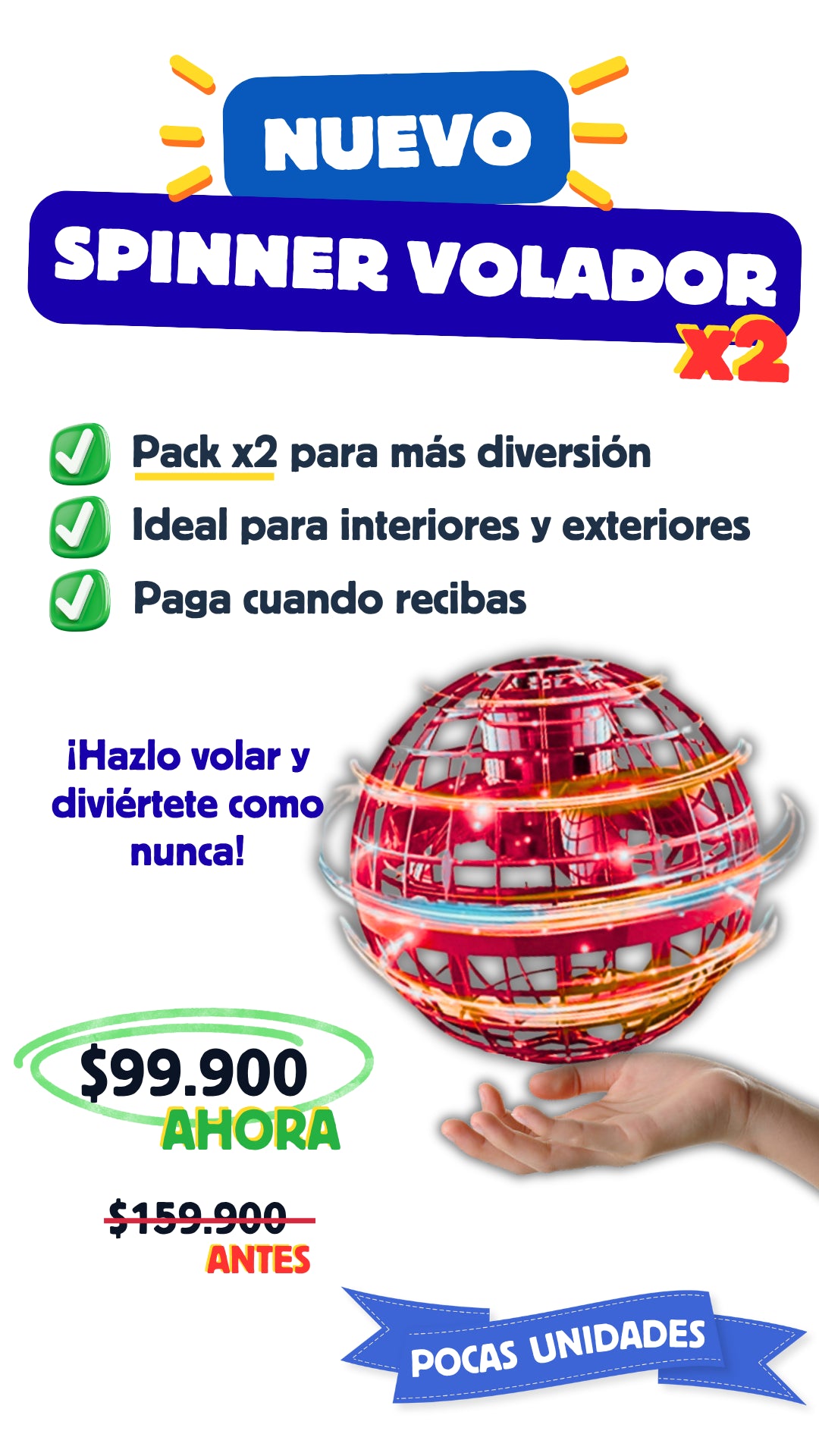 SPINNER VOLADOR X 2 Unidades