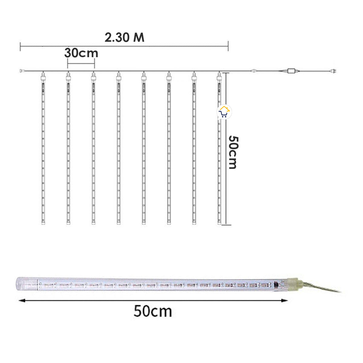Luces Led Lagrima Meteoro 50 Cm